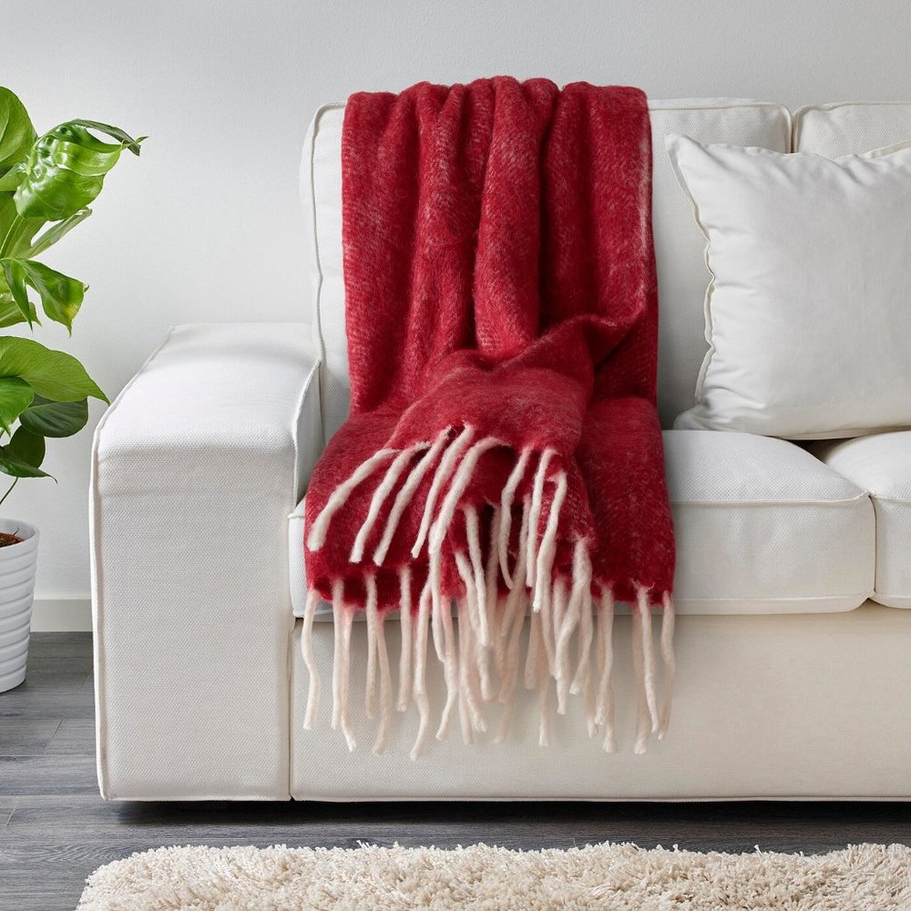 New ! IKEA KLOCKJULROS Throw Red Christmas  51x67" 905.185.93